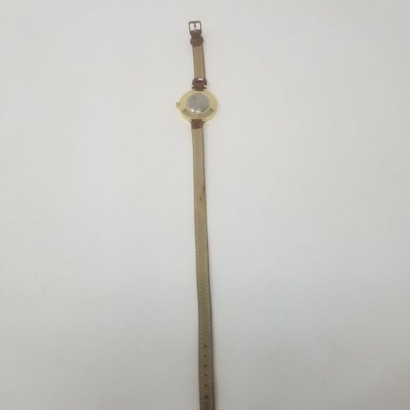 American Eagle Brown Faux Leather White Face Gold Bezel Wrap Around Watch - Picture 3 of 9